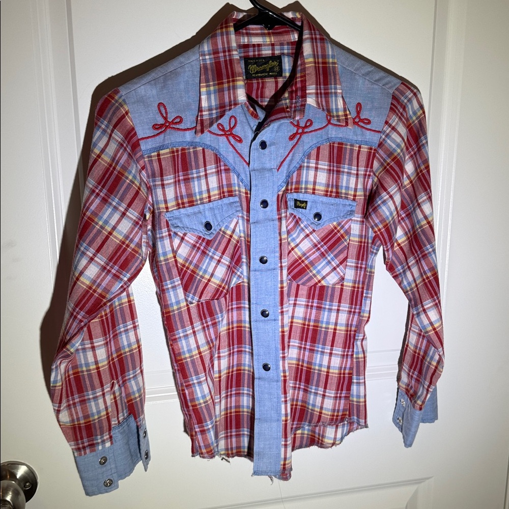 Wrangler Red and Blue Plaid Shirt